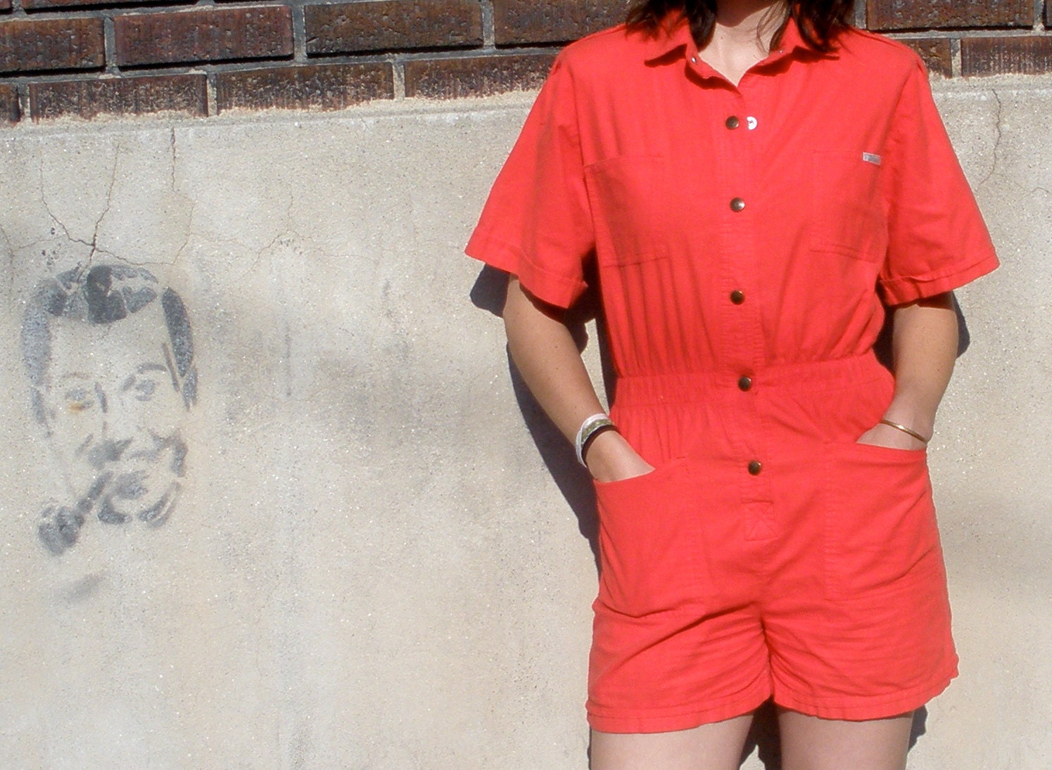 Rose Red 80s Romper by Dreams - Small