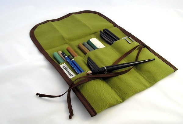 TALL Pencil Tool Roll -- Wood Nymph