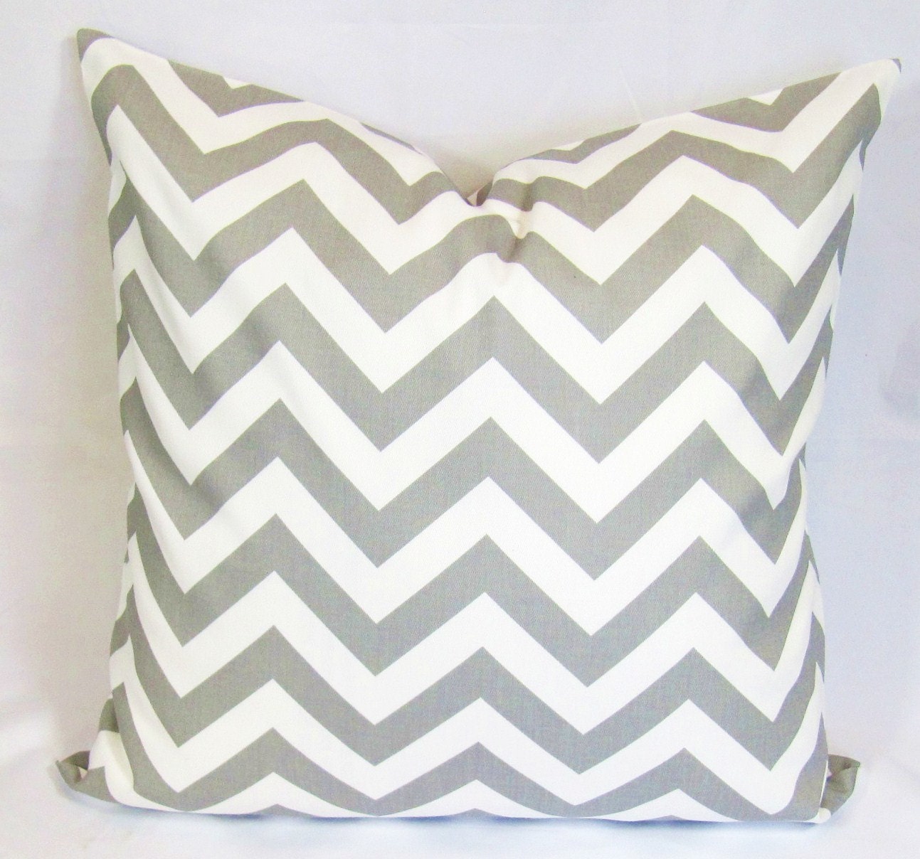 Chevron Throw Pillow Grey zigzag Pillow 20x20 Decorative Pillow Cover cotton twill same fabric front and back FREE SHIP