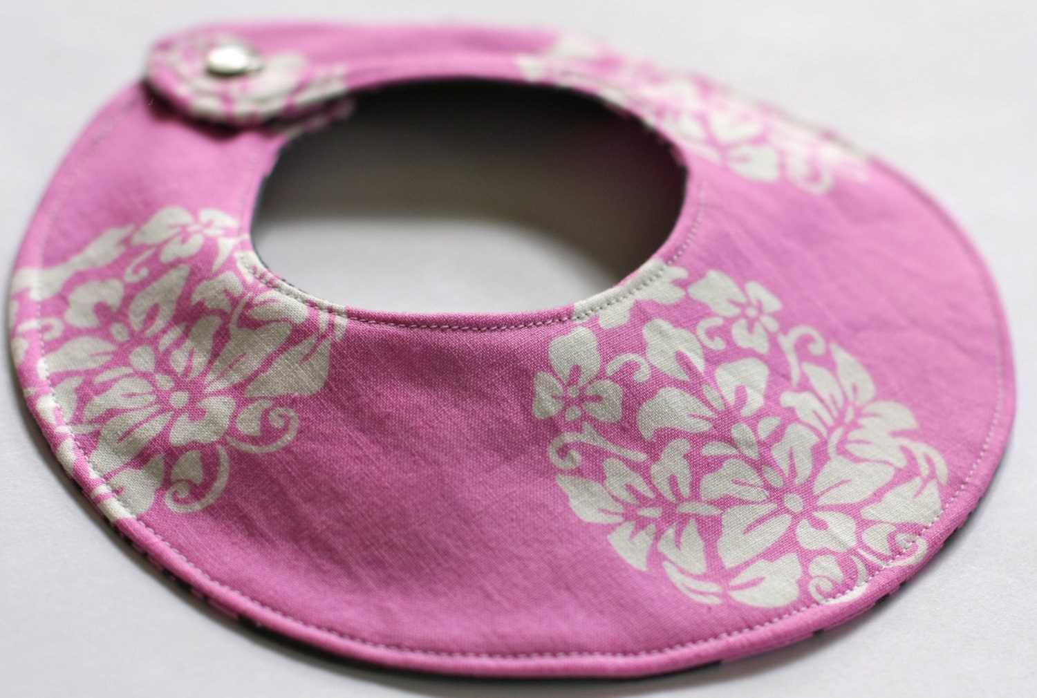 Baby Drool Bib, Waterproof and Reversible, Botanika Large Bloom