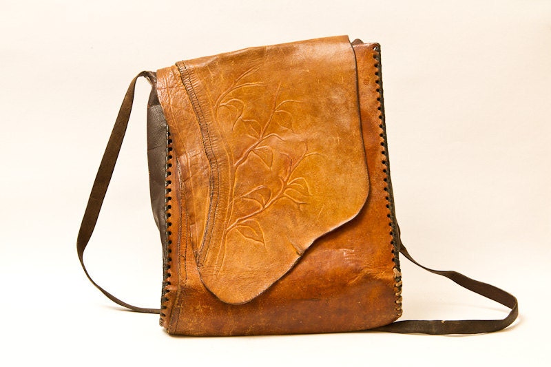 Vintage leather bag handbag ethnic adjustable strap