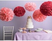1 Large Tissue Paper Pom: party decor - wedding - nursery decor - engagement party - bridal shower - choose your color