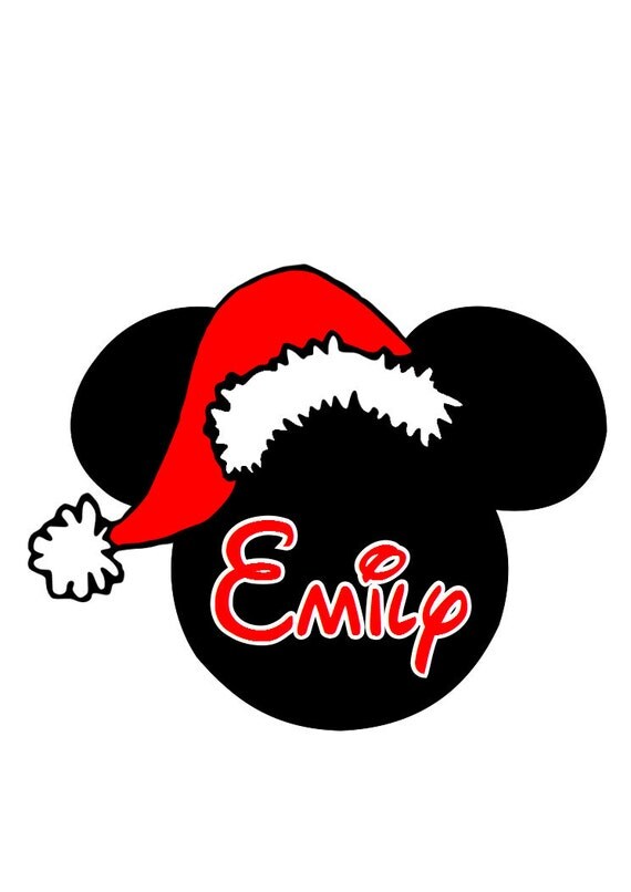 custom personalized mickey santa hat iron by custom personalized mickey santa hat iron by