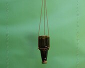 Boho recycled beer bottle hanging jumbo tealight holder