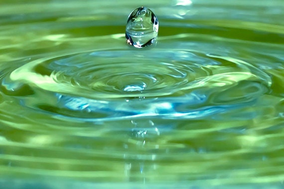 Droplet Photograph 8x12 water drop abstract blue green aqua teal print fine art photography wall art decor