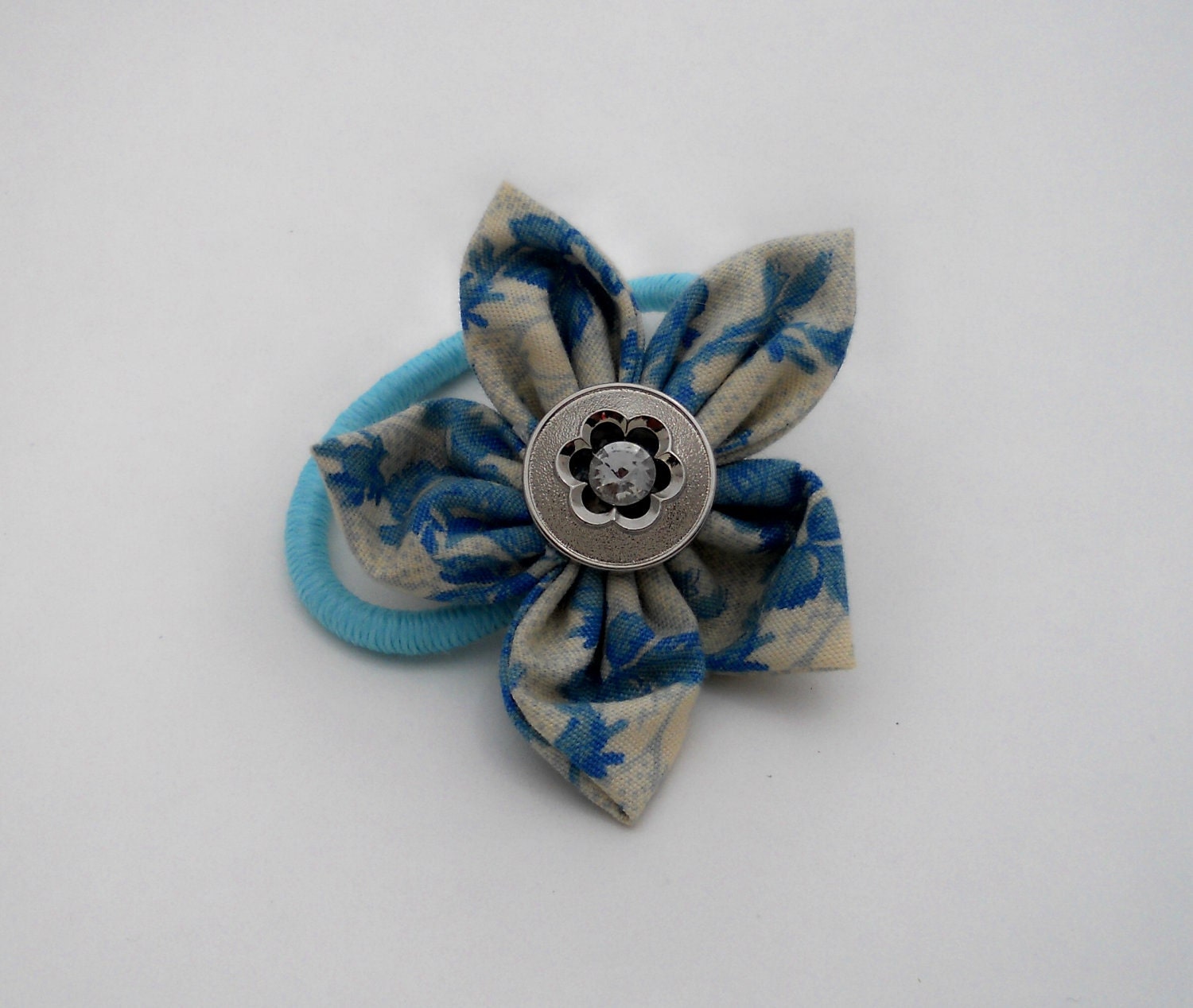 Blue Bling Spring Pony Tail Hair Tie