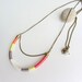 Ethnic tribal long thread necklace, antique brass chain
