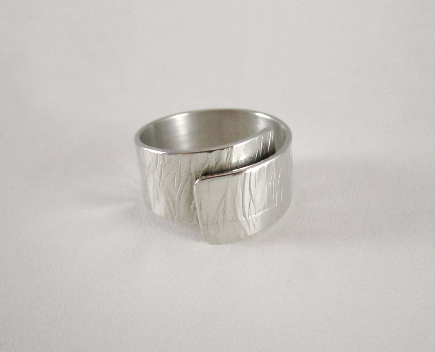 Sterling silver rolled up ring