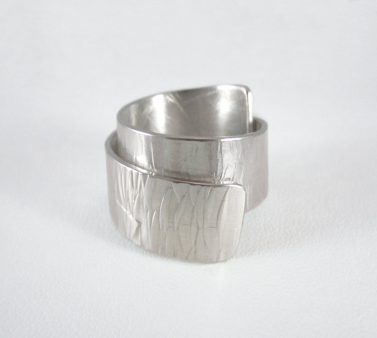 Sterling silver rolled up ring