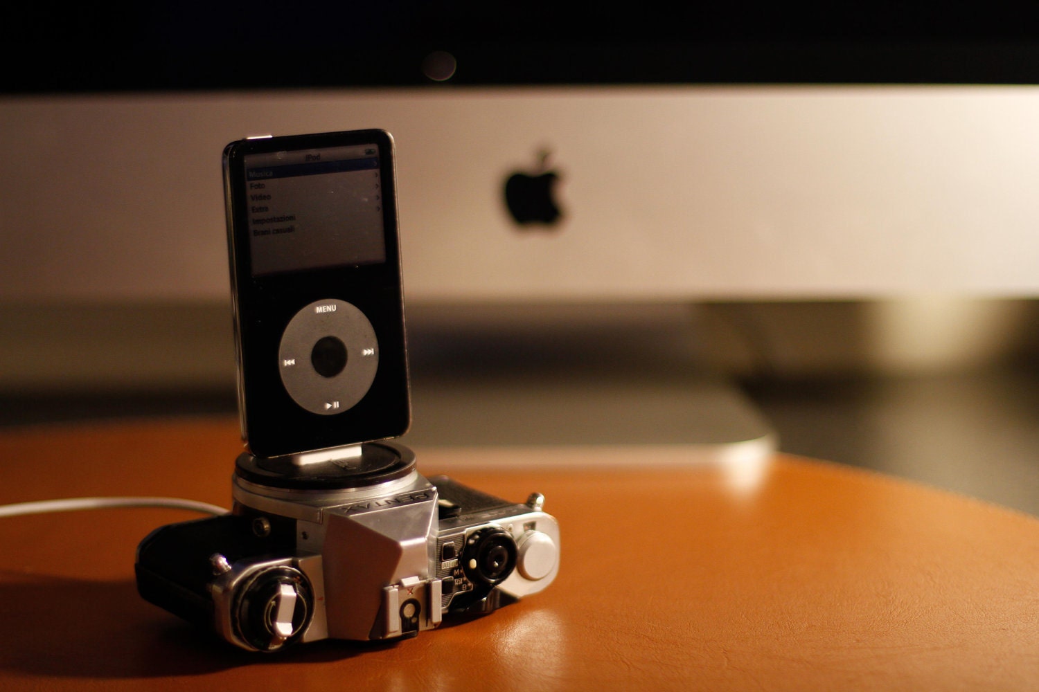 iPhone charger dock- made from a vintage camera- upcycled