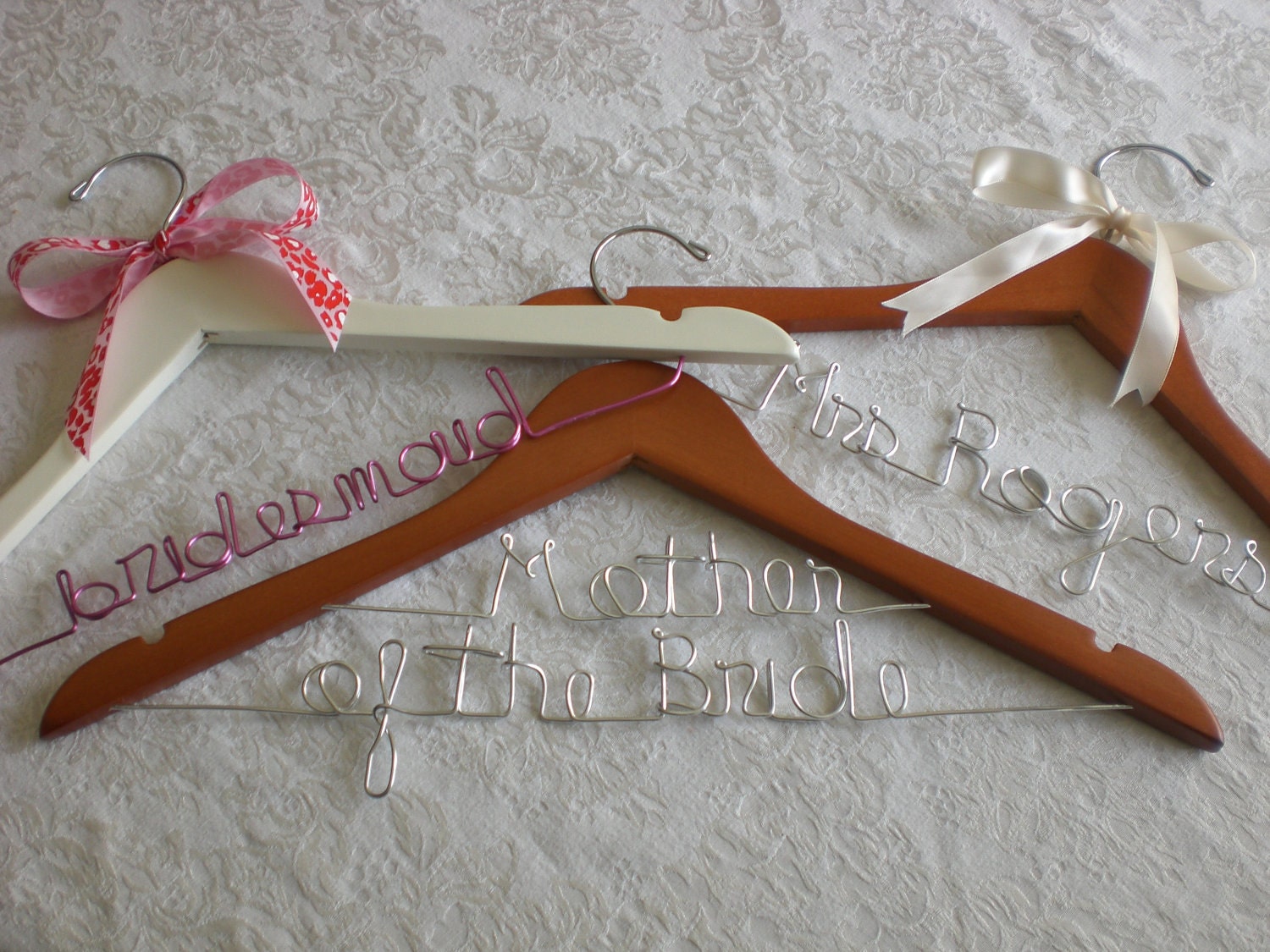 Sale 16% off Set of 3 Custom Wedding Hangers/Personalized Custom Bridal Hanger/ Bride / Wedding Hanger/ Bridal Parties.