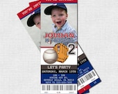 BASEBALL TICKET INVITATIONS Birthday Party - (print your own) Personalized Printable