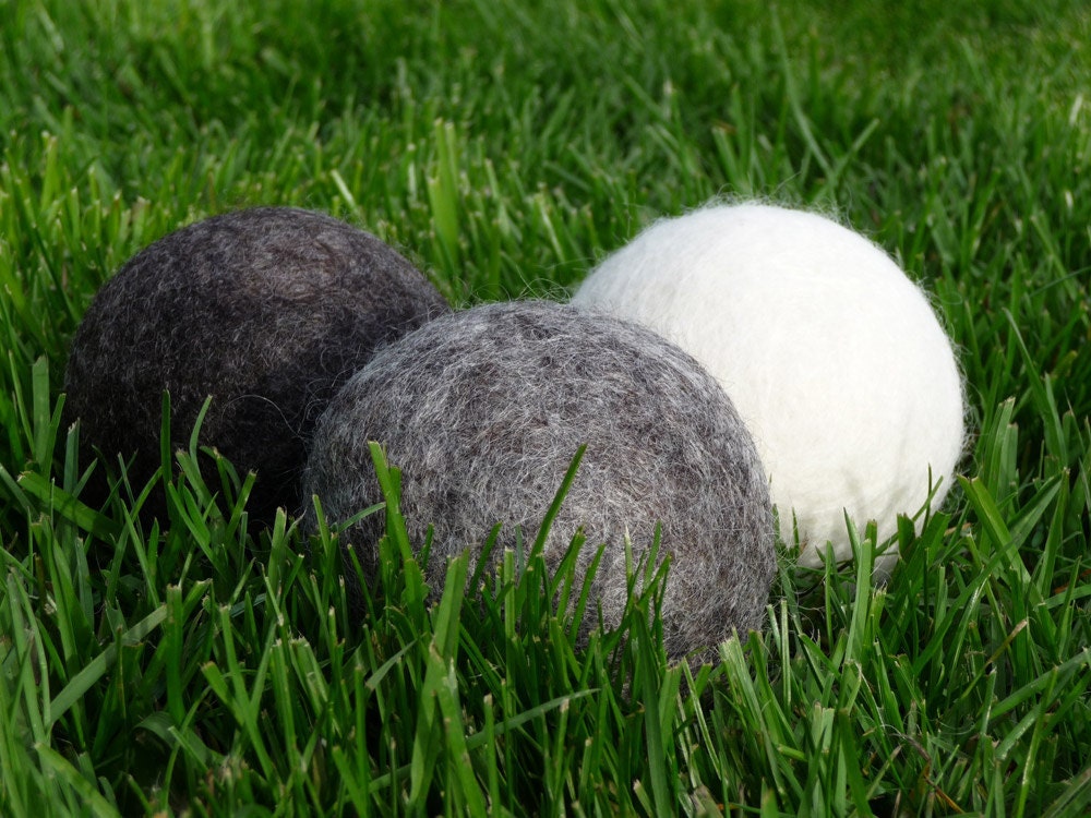 3 Wool Dryer Balls EXTRA LARGE Natural Pure Wool Non Dyed Organic Eco Friendly Scented or Unscented for Laundry