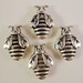 Silver Bee Spacer Beads 14x10mm Antique Silver Tone Metal Insect Beads Lead Free Jewelry Findings 10pcs