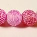 Fire Agate Gemstones 8mm Round Hot Pink Dragons Vein Cracked Agate Dyed Matte Gemstone Beads on a 6 1/2 Inch Strand with 24 Beads