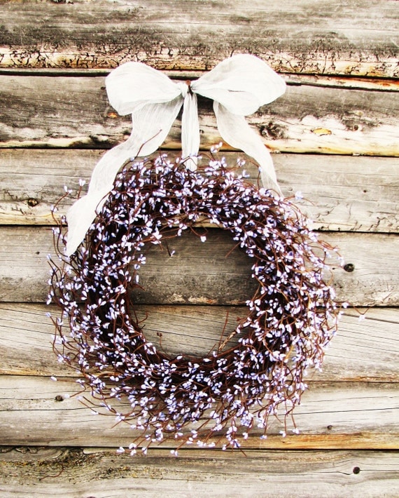 Purple Lilac Wedding Wreath-Spring Wedding-Summer Weddings- Rustic Wedding-Cotttage Chic-CHOOSE Scent & Ribbon Color