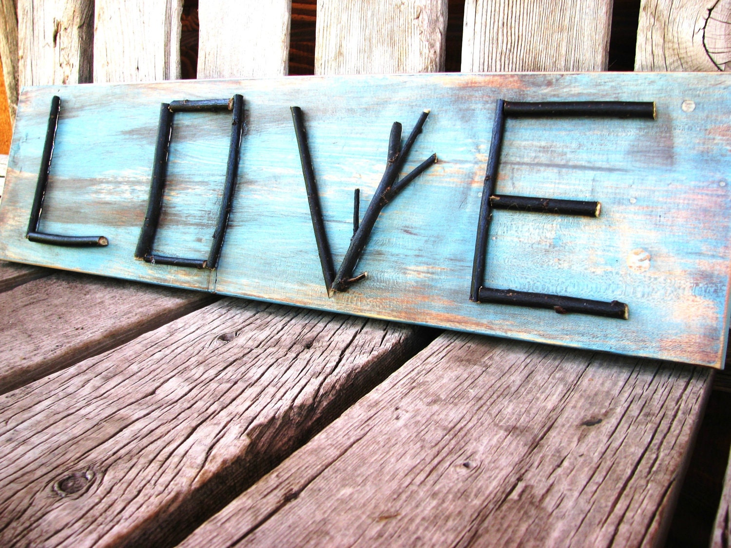 LOVE Wedding Sign-CustomTwig Signs-Rustic Wedding Decor-Woodland Weddings-CUSTOM Choose Colors
