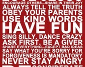 16" x 20" Custom Personalized House Rules Subway Art 16x20print