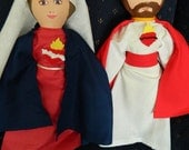 Immaculate Heart of Mary and Sacred Heart of Jesus Cloth Dolls