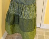 Tiered, cotton, long, modest skirt