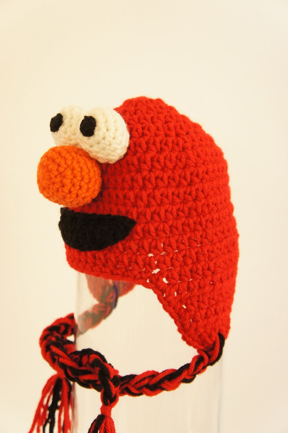 Elmo Hat, Monster Hat, Crochet Baby Hat, Animal Hat, photo prop, red, Inspired by Elmo on Sesame Street