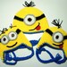 Minion Hat, Despicable Me, Crochet Minion Hat, Crochet Baby Hat, Baby Hat, Animal Hat, Yellow, photo prop, Inspired by Despicable Me