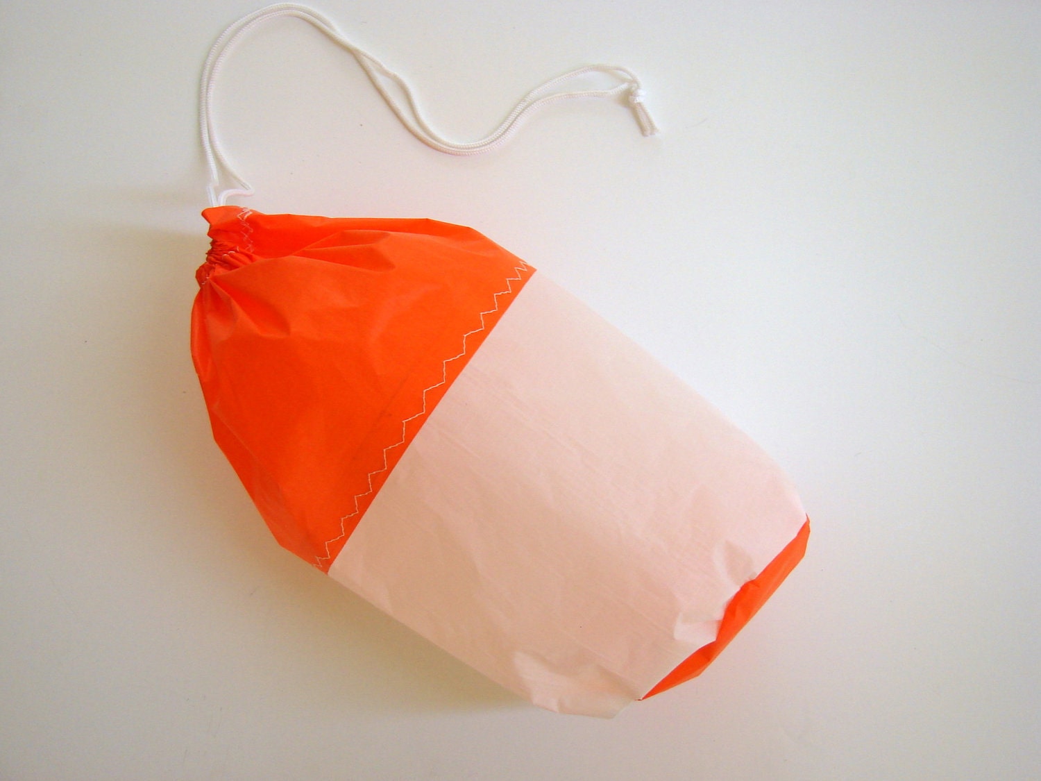 Orange Sailcloth Drawstring Bag