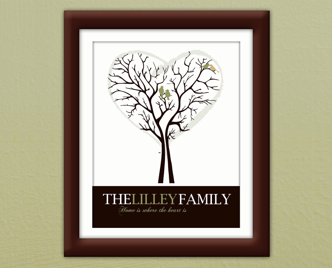 Custom Fingerprint Tree Art- Personalized Father's day gift- green children father- gift for new dad- monogrammed