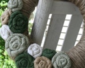 Spring/Summer Jute Yarn Wreath/Everyday/Winter/Burlap Flowers/Roses/St. Patrick's Day/Mothers Day