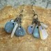 Earrings hand forged oxidized silver with Australian Crystal Opals
