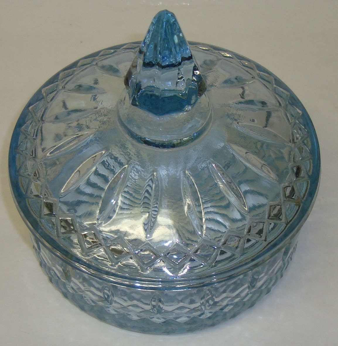 Beautiful Vintage Blue Candy Dish Princess by SusieSoHoCollection