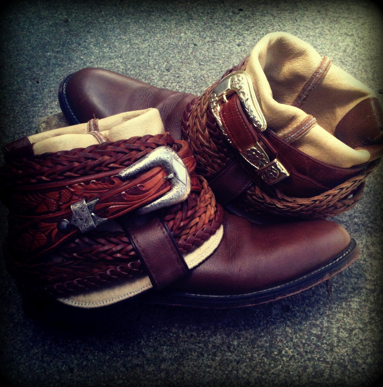 Re-Worked Vintage Cowboy Boots Size 7.5