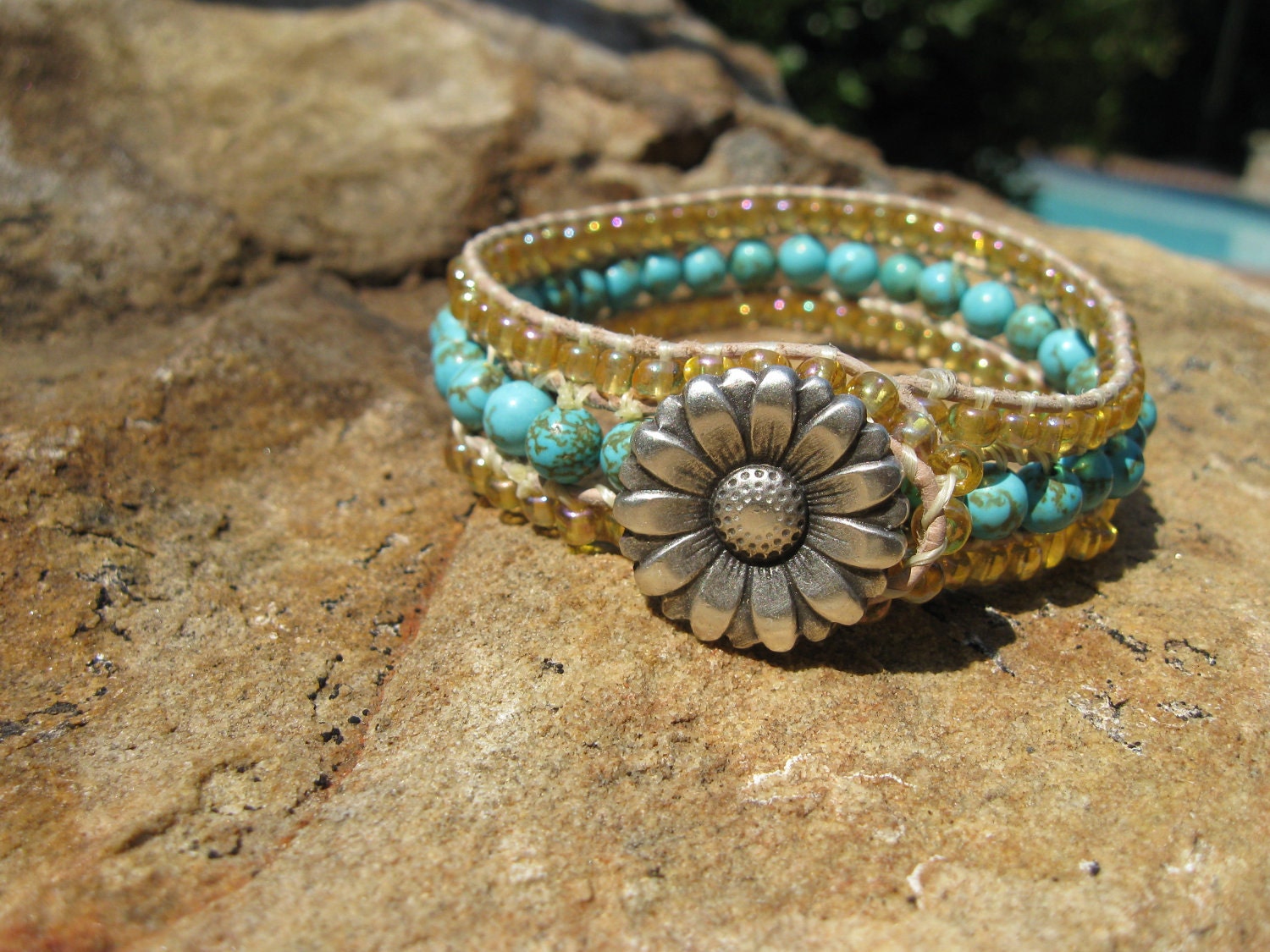 Sand and Sea Bohemian Beaded Cuff