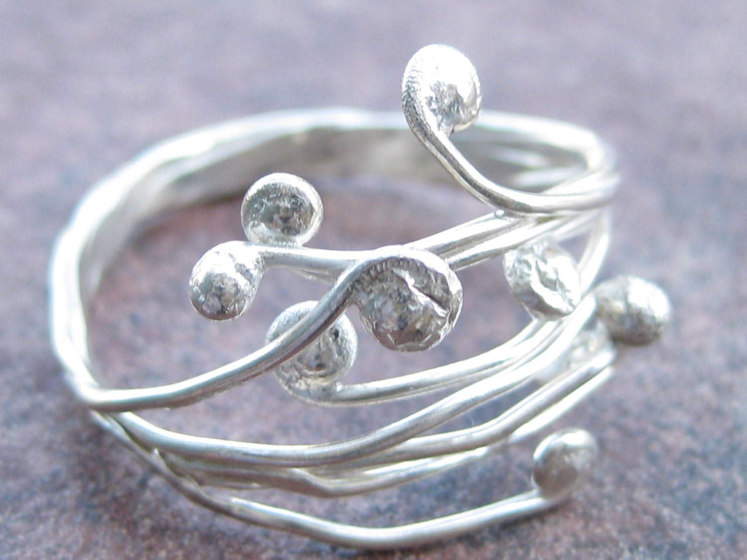 Sterling silver musical notes ring size 4'ish