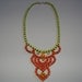 Designer Inspired Neon Hand Painted Vintage Rhinestone Necklace, 14 1/4 Inches (Extender Available)