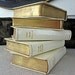 Vintage White Leather Dictionary Set - French, Italian, Spanish, German, English Translations