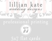 25 Professionally Printed 5x7 Flat Postcards (Plain or Pearl Finish) with Envelopes