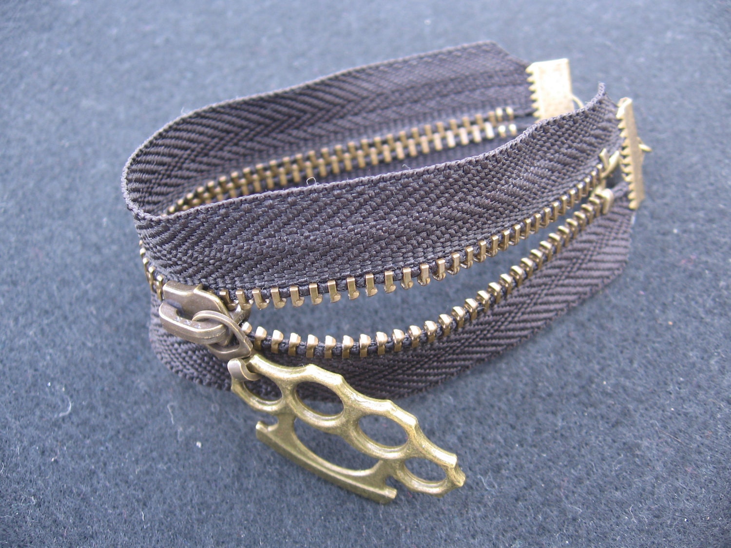 Wanna Fight  Zipper Cuff