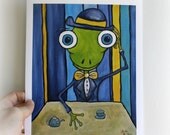 Greasy Kids Stuff: The Dapper Frog. Fun, Limited Edition Giclee Print, ready for framing.