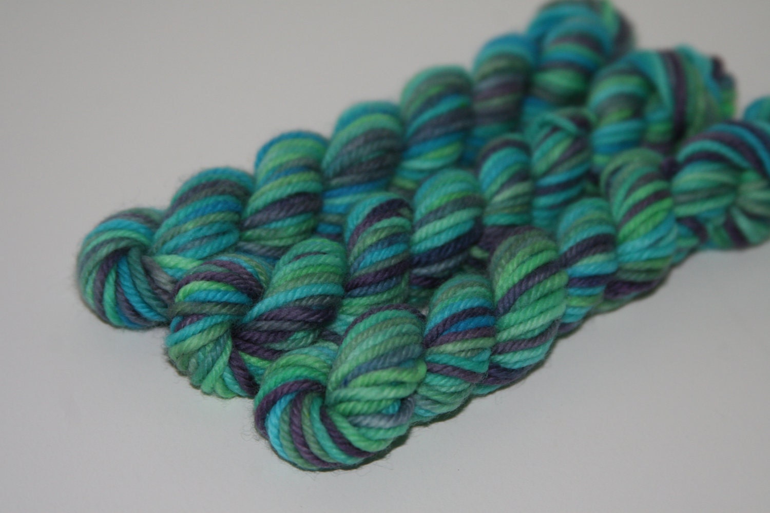 May Phat Box Handpainted 100% Superwash Merino Wool DK Yarn "Sea Enchantress" -- Granite DK Sample Size Mini Skein
