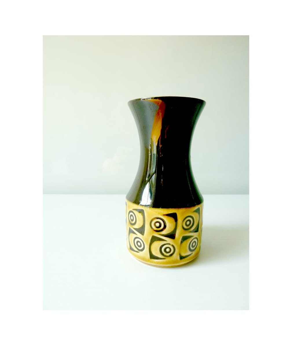 Mid Century Modern Vase - Hornsea England - John Clappison - Imprest 'Fish-eye' - Mad Men style, 1960's home decor, vintage design