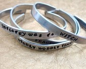 Custom Hand Stamped Bracelet - Personalized with YOUR Favorite Quote or Message - Hand Stamped Aluminum Cuff - customizable