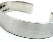 Custom Secret Message Hand Stamped Bracelet - 1/2-inch Aluminum Cuff Stamped on the INSIDE, Personalized With YOUR Message