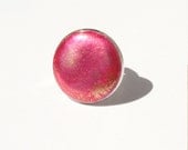 Neon pink and golden round ring - MiLaDo