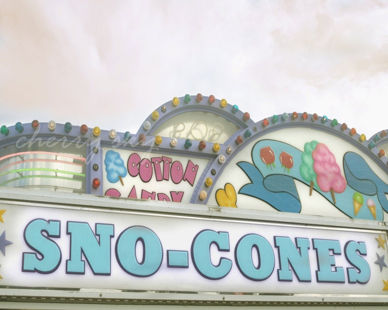 Sno-Cones - 8x10 Original Photograph - Carnival Circus Amusement Park Pastel Girls Room Decor Wall Art