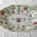 Antique Vintage Nut or Candy Dish - pink flowers, green, gold