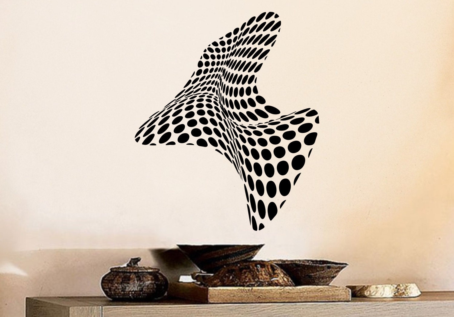 Abstract 3D Shape Optical Illusion Wall Decal Vinyl by decalplaza
