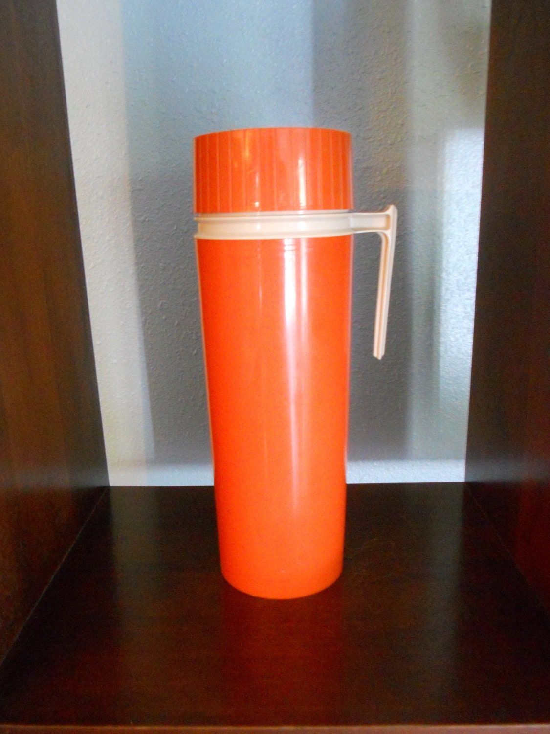 Vintage Large Orange Thermos with Thermal Insert