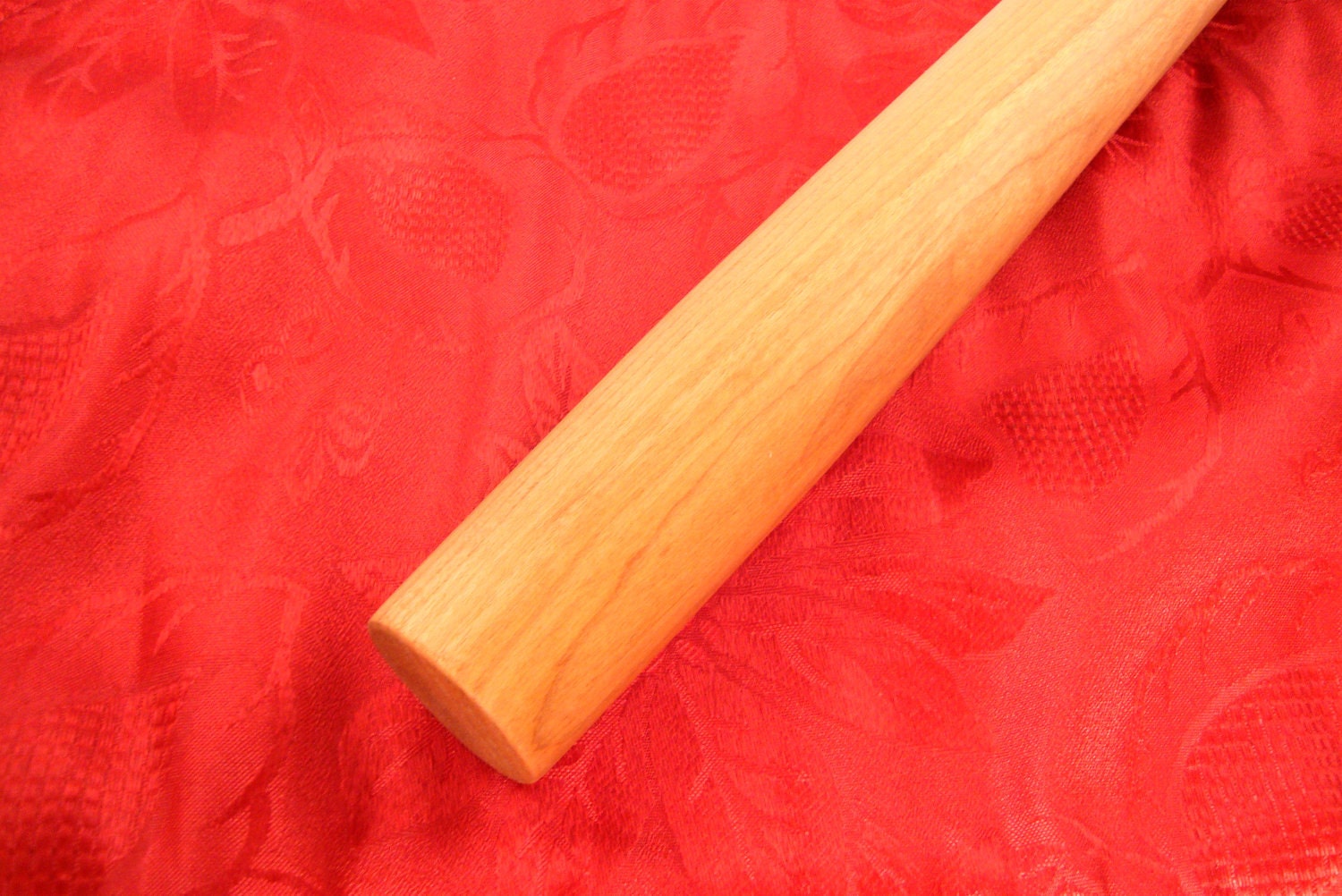 Cherry rolling pin, french style, 18 inches long, beautiful wood