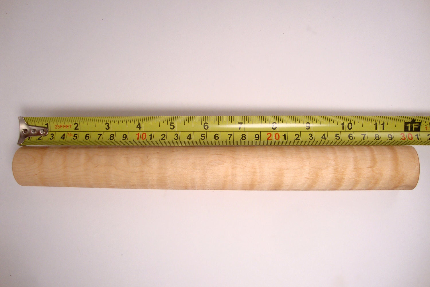 Wood rolling pin, Tiger Maple, highly figured, rare wood, 12 inches long